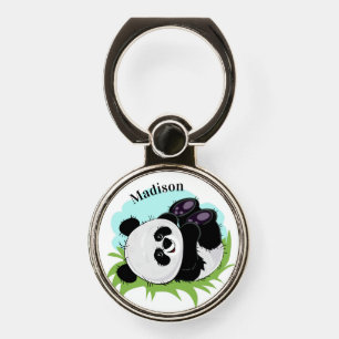 Cute Panda custom name phone grip