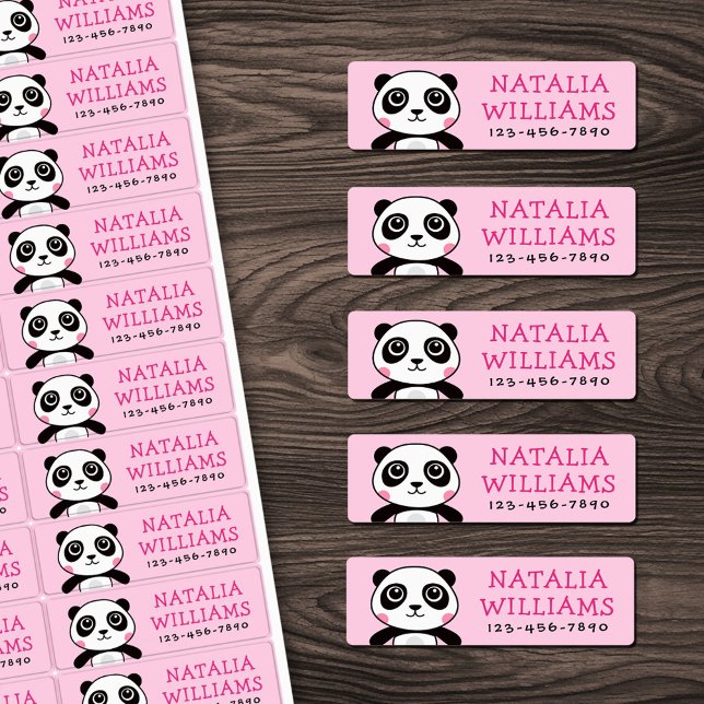 Cute panda custom name phone number property labels (Cute panda custom name phone number property labels)