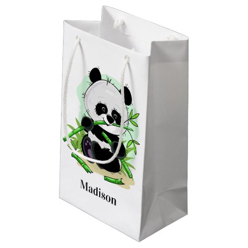 Cute Panda custom name small gift bag