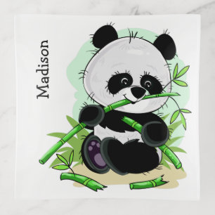 Cute Panda custom name trinket tray