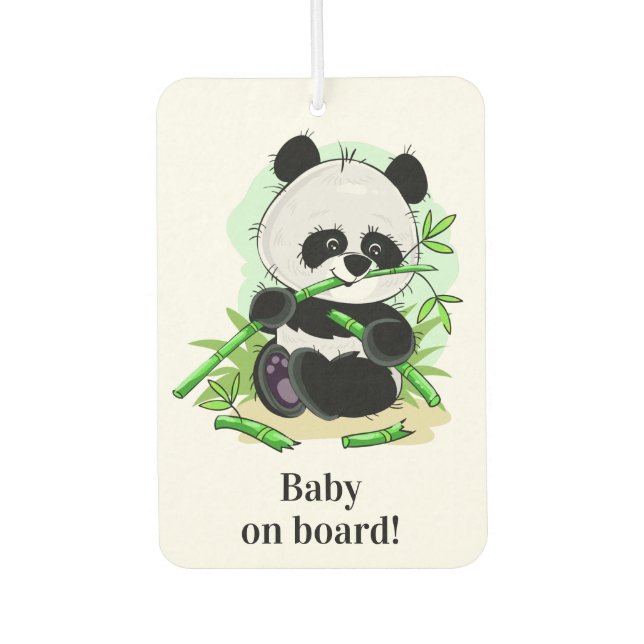 Cute Panda custom text car airfreshner Air Freshener (Front)
