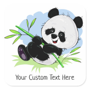 Cute Panda custom text stickers