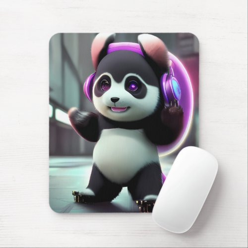 Cute Panda Cyborg        Mouse Pad
