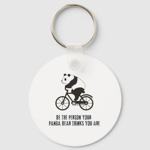 Cute Panda Cycling Cyclist Road Bike Mountain Bicy Keychain