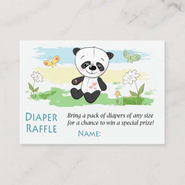 Cute Panda Diaper Raffle Tickets (Front)