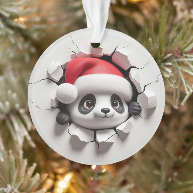 Cute Panda Double-Sided Holiday Ornament (Tree)