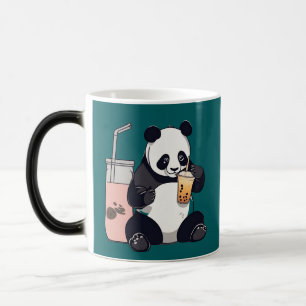 Cute Panda drinking bubble tea, boba tea Color Morph Mug