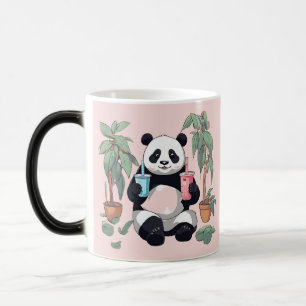 Cute Panda drinking bubble tea, boba tea Color Morph Mug