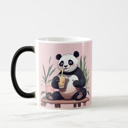 Cute Panda drinking bubble tea boba tea Magic Mug