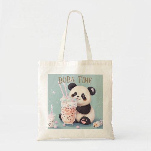  Cute Panda drinking bubble tea boba tea Tote Bag