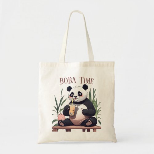  Cute Panda drinking bubble tea boba tea Tote Bag