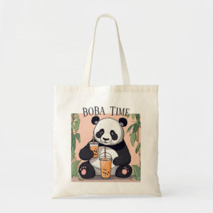  Cute Panda drinking bubble tea, boba tea Tote Bag