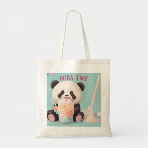  Cute Panda drinking bubble tea boba tea Tote Bag