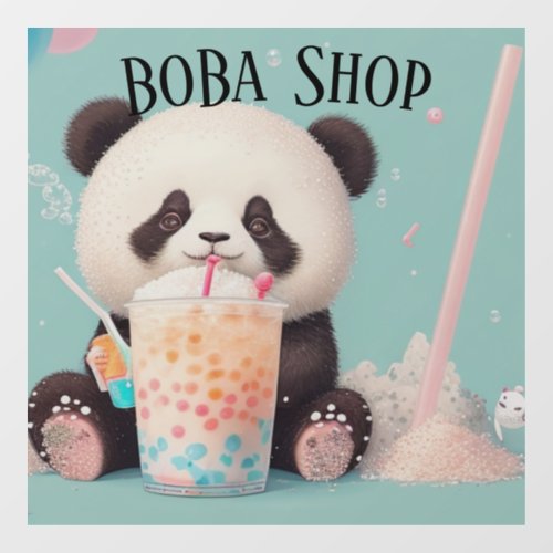  Cute Panda drinking bubble tea boba tea Window Cling