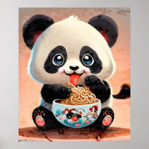 Cute Panda eating Ramen