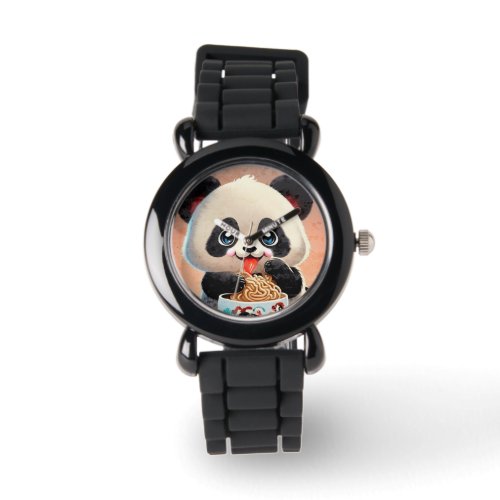 Cute Panda eating Ramen Watch