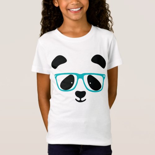 Cute Panda Face Aqua T_Shirt