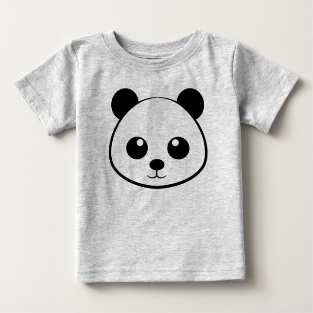 Cute Panda Face Baby T-Shirt – Hand-Drawn Panda  (Front)
