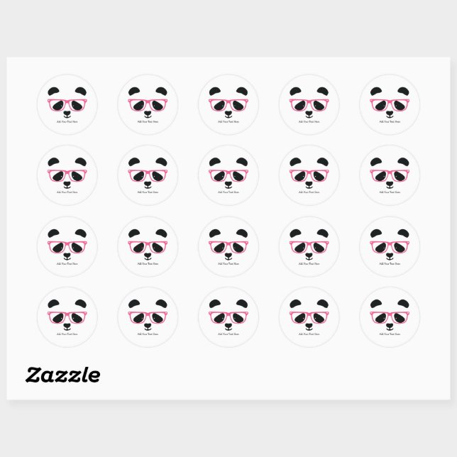 Cute Panda Face  Classic Round Sticker (Sheet)