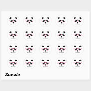 Cute Panda Face Classic Round Sticker