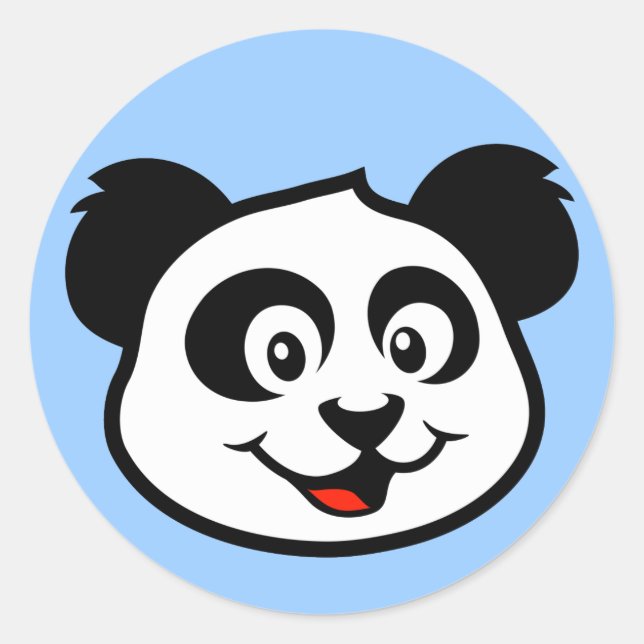 Cute Panda Face Classic Round Sticker (Front)