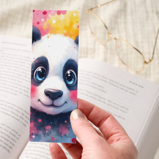 Cute Panda Face Close-Up Adorable Panda Art Bookmarks
