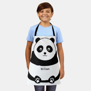 Cute Panda Face For Kids Funny All-Over Print Apron