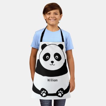 Cute Panda Face For Kids Funny All-over Print Apron by UrHomeNeeds at Zazzle