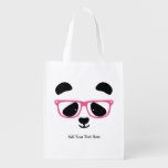 Cute Panda Face Grocery Bag at Zazzle