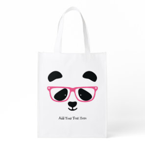 Cute Panda Face Grocery Bag