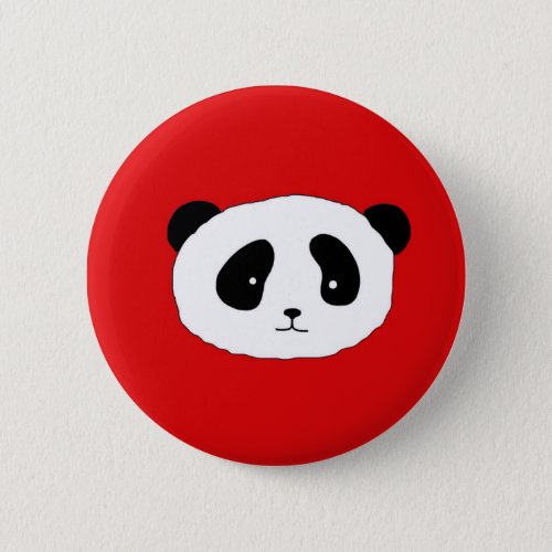 Cute Panda Face pattern red Pinback Button