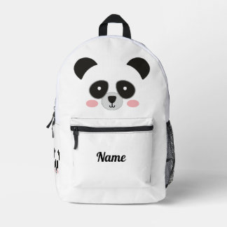 Cute Panda Face Personalized – Custom Name Printed Backpack
