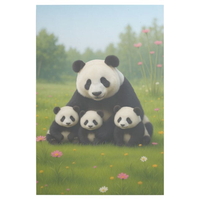 Cute Panda Family Portrait - Mother Panda with Thr Gallery Wrap (Front)
