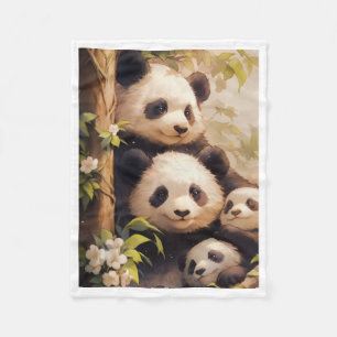 Cute Panda Family Trees Blanket