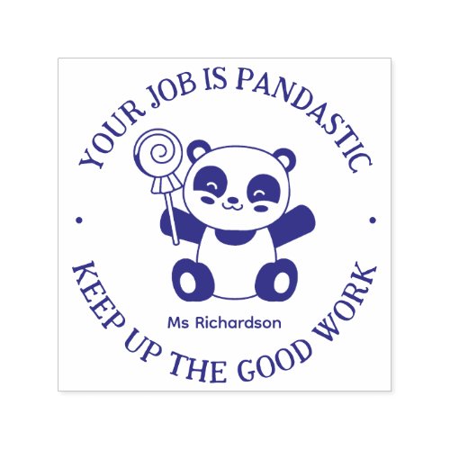 Cute Panda Fantastic Job Teacher Encouragement Self_inking Stamp