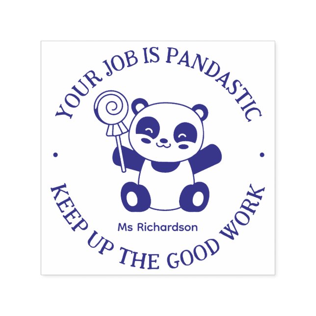 Cute Panda Fantastic Job Teacher Encouragement Self-inking Stamp (Design)