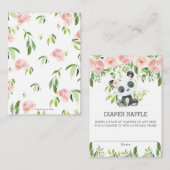 Cute Panda Floral Greenery Diaper Raffle Ticket Enclosure Card | Zazzle