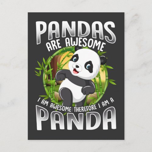 Cute Panda Gifts Awesome Animal Postcard