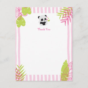 Cute Panda Girl Baby Shower Thank You Cards
