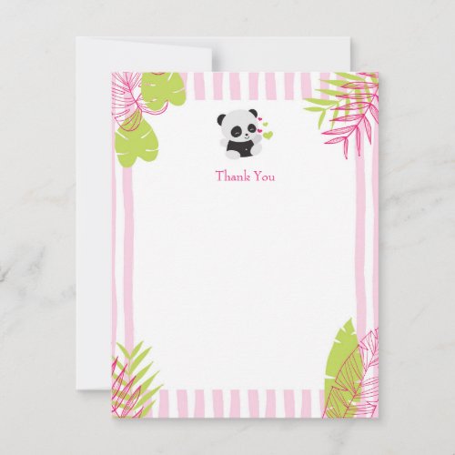 Cute Panda Girl Baby Shower Thank You Cards