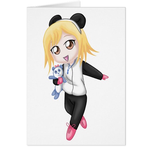 Cute Panda Girl Cards (Front)