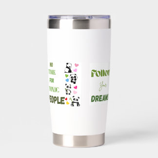 Cute Panda Graphic Tee with Slogan Insulated Tumbler