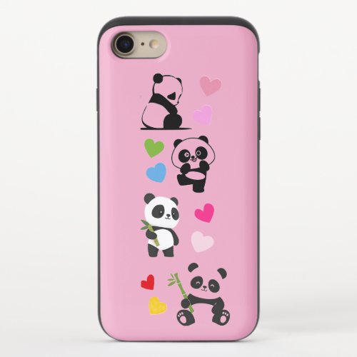 Cute Panda Graphic Tee with Slogan -No Time For T iPhone 8/7 Slider Case