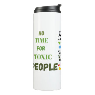 Cute Panda Graphic Tee with Slogan Thermal Tumbler