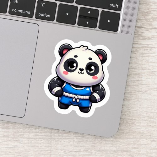 cute Panda gym bro sticker Sticker
