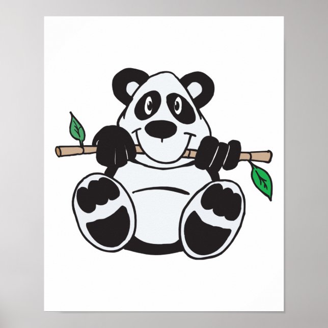 cute panda hanging from branch poster (Front)