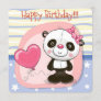 Cute Panda Happy Birthday Invitation Card