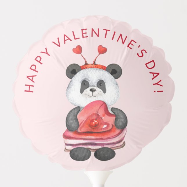 Cute Panda Happy Valentines Day Party Favors Balloon (Front)