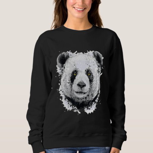 Cute Panda Head Painting Sweatshirt