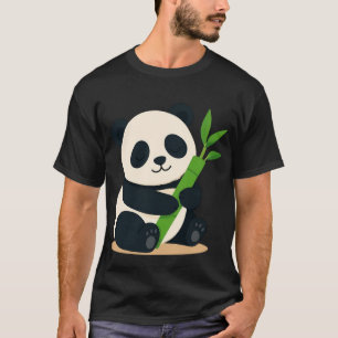Cute Panda Holding Bamboo Kawaii Baby Panda T-Shirt